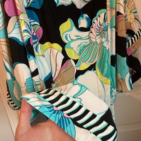 TRINA TURK SINTRA FLORA SWIMSUIT COVER-UP TUNIC MINI DRESS SMALL - Picture 11 of 13